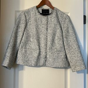Banana Republic White Black and Silver Blazer Size 12P Great Condition!